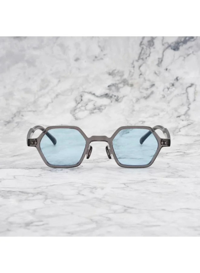 Explicit Poets Explicit Poets Unisex Leon Gray-Blue Stylish Sunglasses, 44EP11