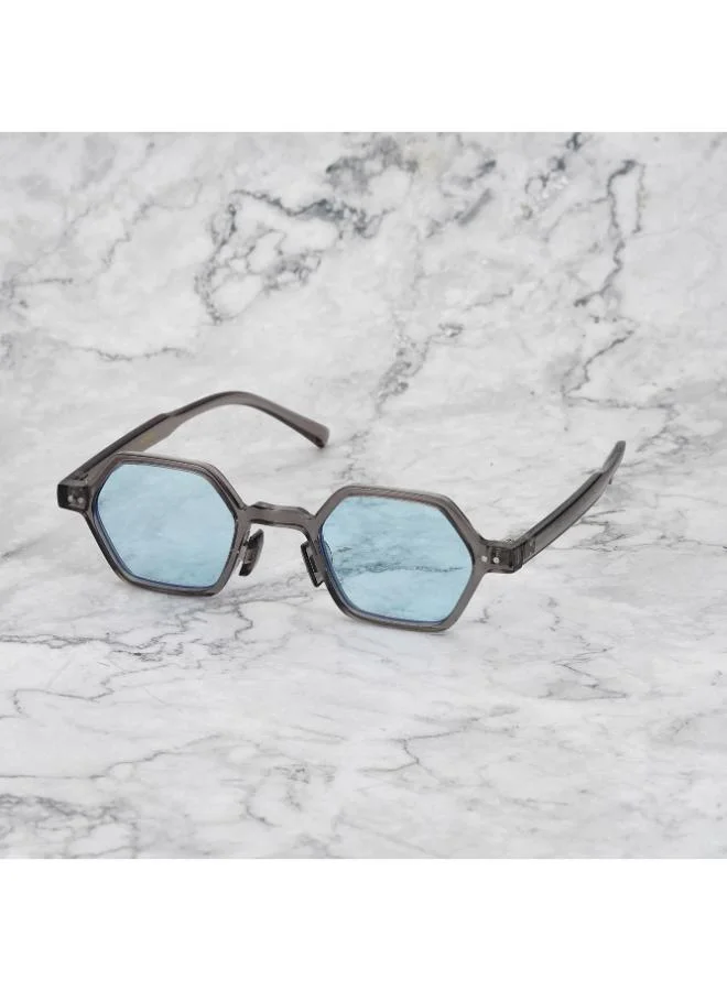 Explicit Poets Explicit Poets Unisex Leon Gray-Blue Stylish Sunglasses, 44EP11