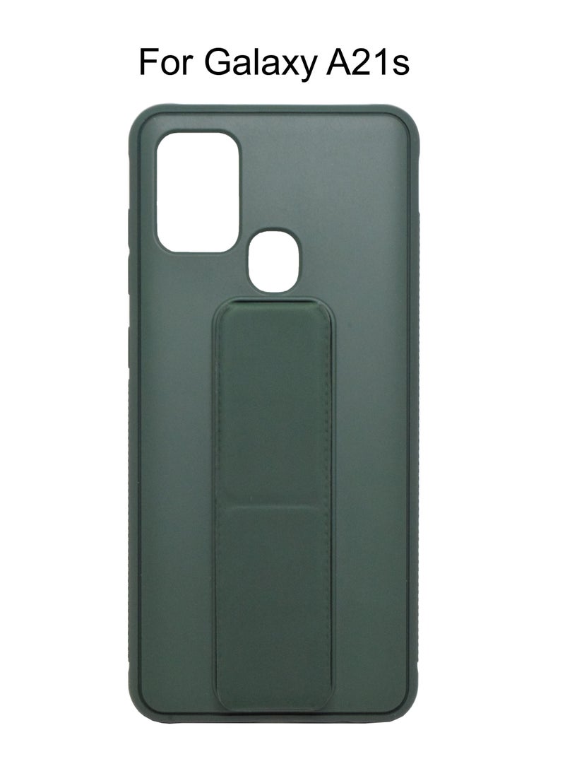 BORTONY Galaxy A21s Case, Fully Covered With Finger Grip Stand Holder Anti Slip Shockproof Protective Case Cover For Samsung Galaxy A21s - Image 1
