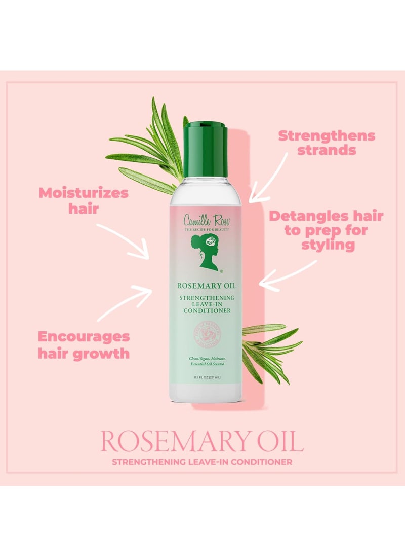 Camille Rose Naturals - Camille Rose Strengthening Leave-In Conditioner with Rosemary Oil| Castor Oil, Peppermint and Essential Oil Conditioner | Encourages hair growth and strengthening Perfect for detangling hair and a natural moisturizer, 8 oz - Image 1