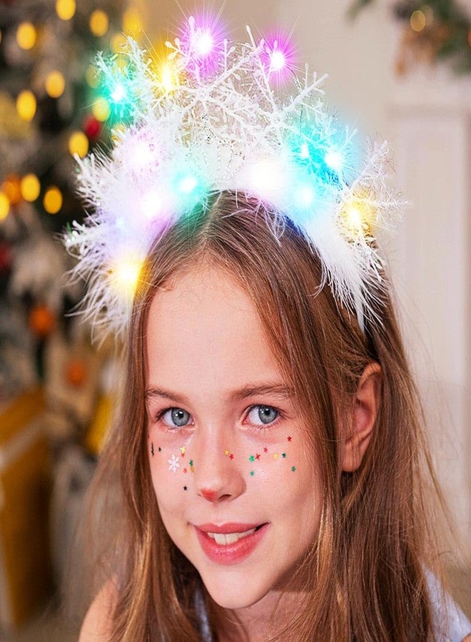 GORTIN Snowflakes Light Up Headband White LED Christmas Headband Xmas Headpiece Glowing Holiday Party Hair Accessories for Women - Image 5