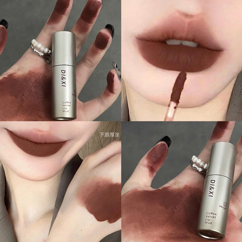 Dixi Small Silver Tube Lip Glaze Velvet Matte Whitening Lip Mud Girl Natural Versatile Live Broadcast New Makeup - Image 5