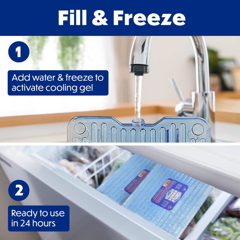 Cooler Shock Ice Packs for Cooler - 2 Reusable, Long Lasting, Cold Freezer Packs for Coolers, Lunch Bags & Totes to Keep Food Fresh - Clear - Image 3