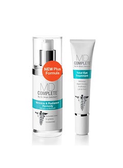 MD Complete by Dr. Brian Zelickson MD Complete Eye Wrinkle Duo  Professional Dermatologist Skin Rejuvenation  includes Wrinkle  Radiance Remedy PLUS with Retinol and Total Eye Treatment with Hyaluronic Acid and Peptides  Set of Two 