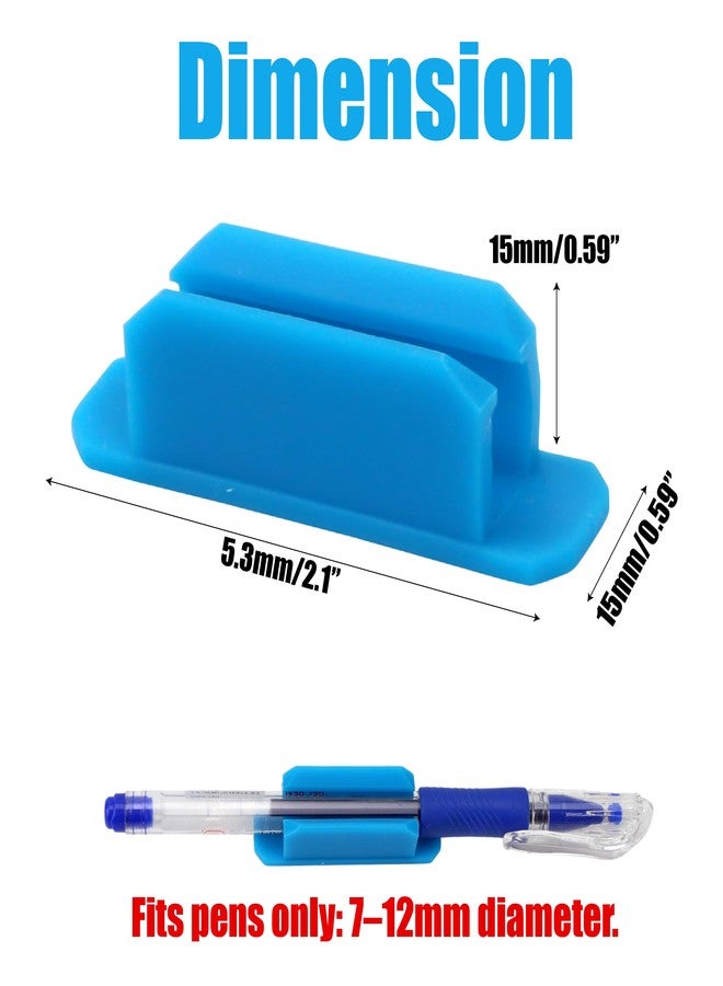 KH866 New Pencil Desk Holder for Grips Adhesive Student Classroom Pen Clip Wall Silicone Car Set of 10 Sticky Pads for Any Surface 2025 Marker School Teacher Supplies and Office Accessories Clipboard, Blue - Image 2