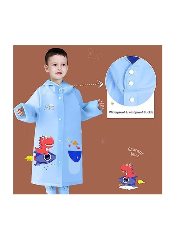 “معطف مطري للأطفال، بونيه محمول مع غطاء للرأس، معطف مطري بطبعة حيوانات لطيفة ومضحكة للأطفال، معطف مطري قابل لإعادة الاستخدام مع حقيبة تخزين، معطف مطري مقاوم للماء للاستخدام الخارجي” - Image 4