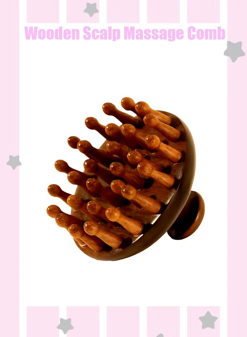 Wood Scalp Massage Comb Handheld Hair Massager Massage Tool for Body Relief - Image 1