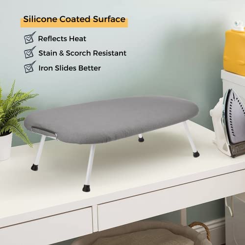 SAVUK 12 X 30 inch Smart Table top Ironing Board Cover and Pad with Standard Size, Fits Small, Mini Board, Extra Thick Padding, Elastic Cord, Heat Resistance (Replacement Cover and Pad 12"x30") - Image 4