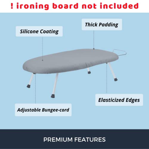SAVUK 12 X 30 inch Smart Table top Ironing Board Cover and Pad with Standard Size, Fits Small, Mini Board, Extra Thick Padding, Elastic Cord, Heat Resistance (Replacement Cover and Pad 12"x30") - Image 3