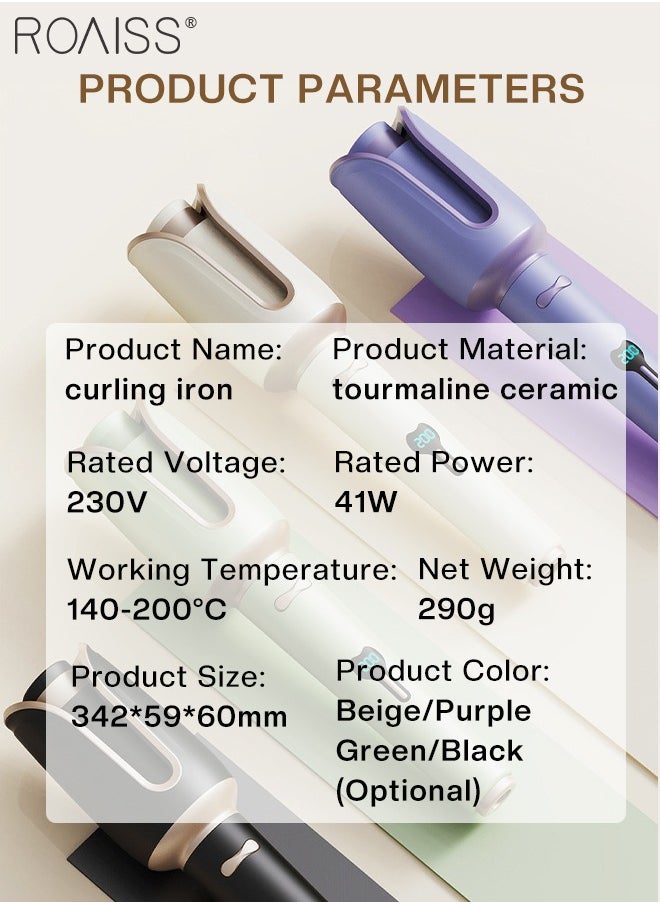 roaiss - Women's Automatic Curling Iron, Long-lasting Styling, One-button Automatic Large Wave Curl Barrel with Ceramic Glaze Coating, Suitable for All Kinds of Curly Hair - Image 1