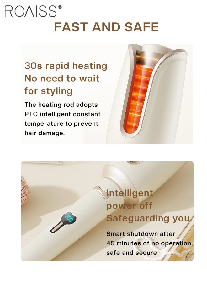 roaiss - Women's Automatic Curling Iron, Long-lasting Styling, One-button Automatic Large Wave Curl Barrel with Ceramic Glaze Coating, Suitable for All Kinds of Curly Hair - Image 1