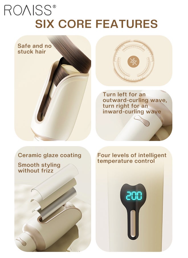 roaiss - Women's Automatic Curling Iron, Long-lasting Styling, One-button Automatic Large Wave Curl Barrel with Ceramic Glaze Coating, Suitable for All Kinds of Curly Hair - Image 1