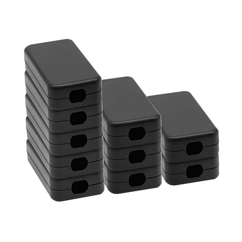 LeMotech Project Box 10 Pieces ABS Plastic Electrical Project Case Small Junction Box for Electronics Black 1.6 x 0.8 x 0.4 inch (40 x 20 x 11 mm) - Image 1
