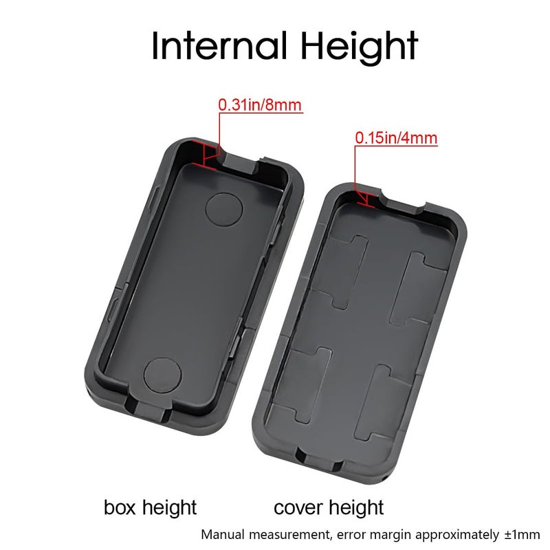 LeMotech Project Box 10 Pieces ABS Plastic Electrical Project Case Small Junction Box for Electronics Black 1.6 x 0.8 x 0.4 inch (40 x 20 x 11 mm) - Image 4