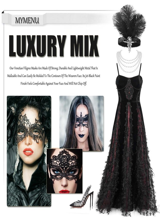 MYMENU Masquerade Mask for Women Venetian Lace Eye Mask For Party Ball Prom Costume Mardi Gras Party Supply - Image 5