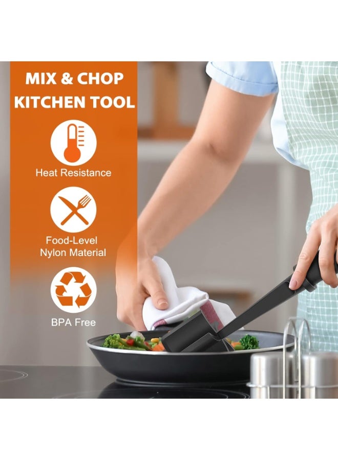 VKL 2 Pack Meat Chopper, Heat Resistant Meat Masher for Ground Beef, Hamburger Nylon Hamburger Meat Smasher Beef Chopper, Mix and Chop Kitchen Tool and Meat Browning Utensil - Image 2