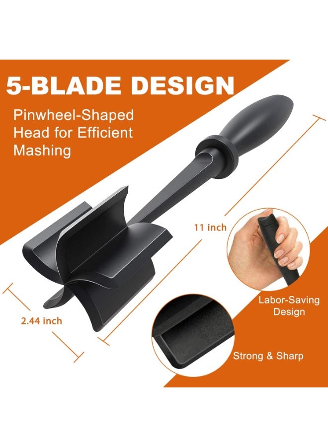 VKL 2 Pack Meat Chopper, Heat Resistant Meat Masher for Ground Beef, Hamburger Nylon Hamburger Meat Smasher Beef Chopper, Mix and Chop Kitchen Tool and Meat Browning Utensil - Image 3