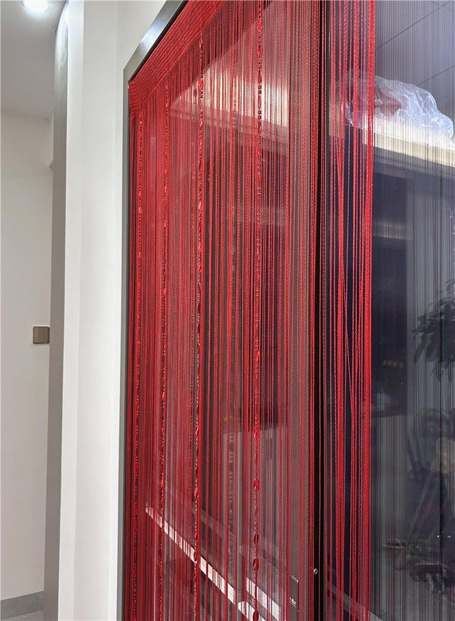 ave split 100cmX200cm Decorative Door String Curtain Beads Wall Panel Fringe Window Room Divider Blind for Wedding Coffee House Restaurant Parts Door Divider Beads Tassel Screen Decoration (red25) - Image 5