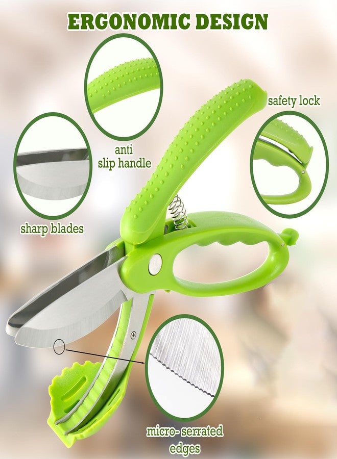 ALEXPHY Salad Scissors with Double Blades, Lettuce Chopper for Chopped Salad, Green - Image 5