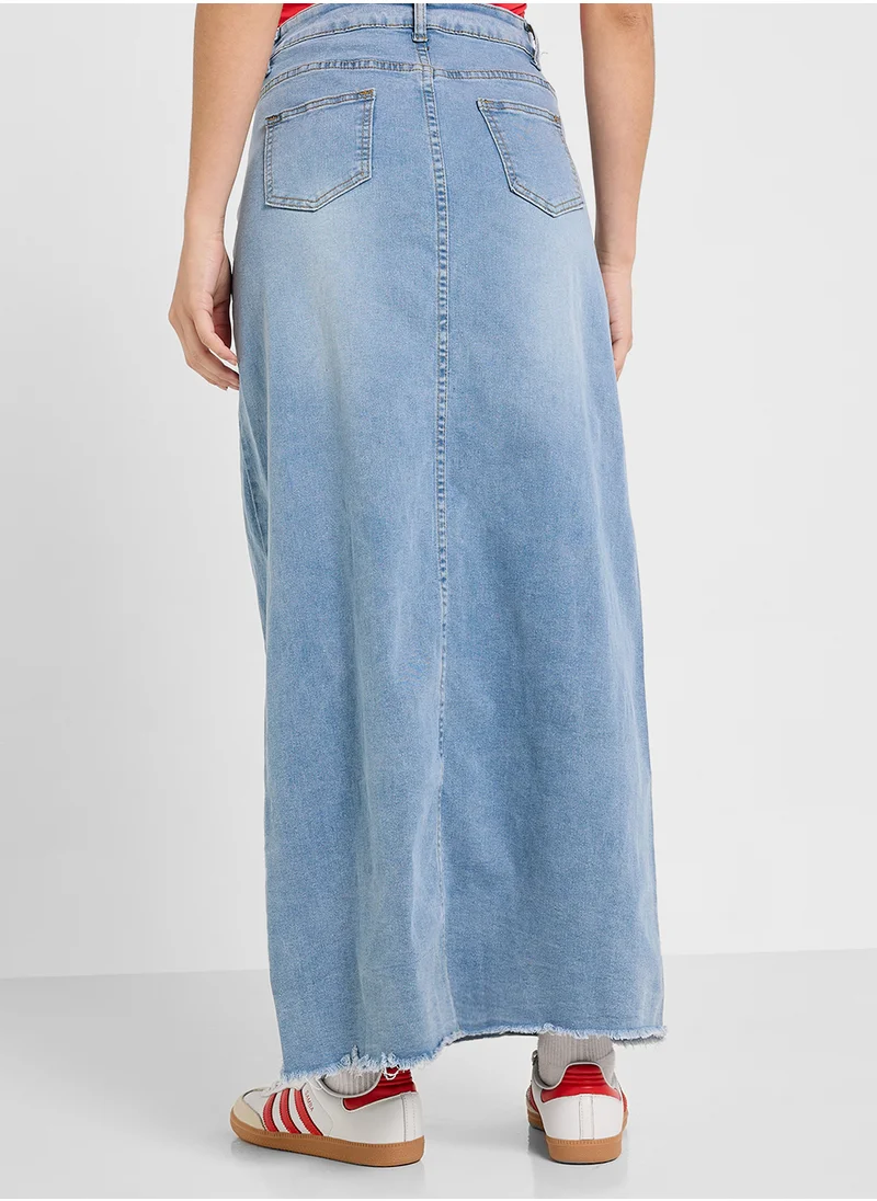 Ginger Denim Maxi Skirt