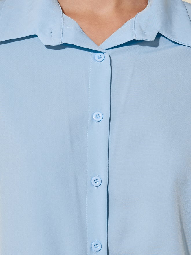 Take Two Take Two Solid Spread Collar Oversized Shirt  - Image 3