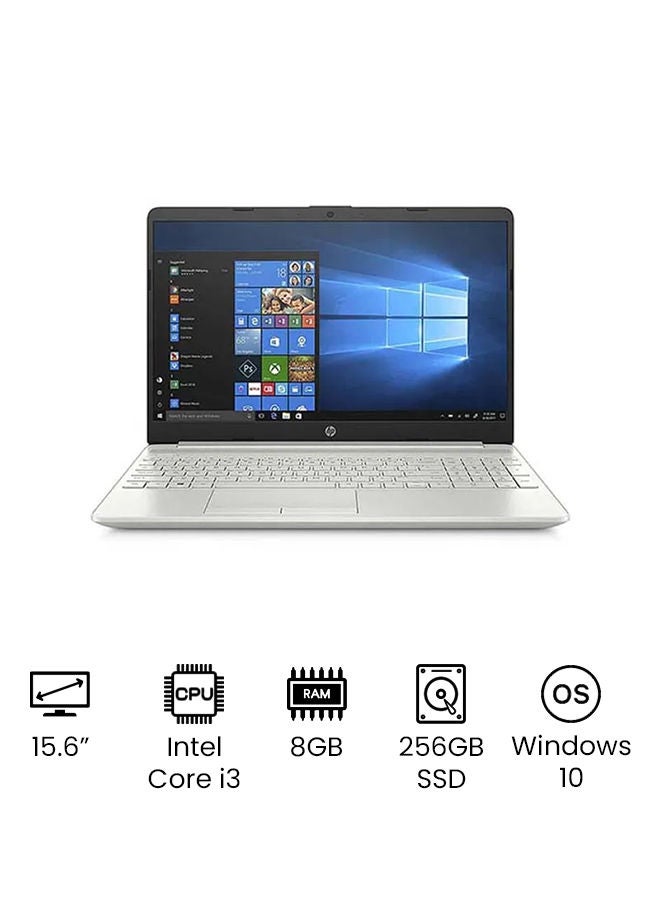HP 15-dy2091wm (الإصدار المطور) لابتوب بشاشة HD مقاس 15.6 بوصة، مع معالج Core i3-1115G4 من الجيل الحادي عشر/ذاكرة RAM سعة 8GB/قرص SSD سعة 256GB/رسوميات Intel UHD/نظام Windows 10 - Image 1