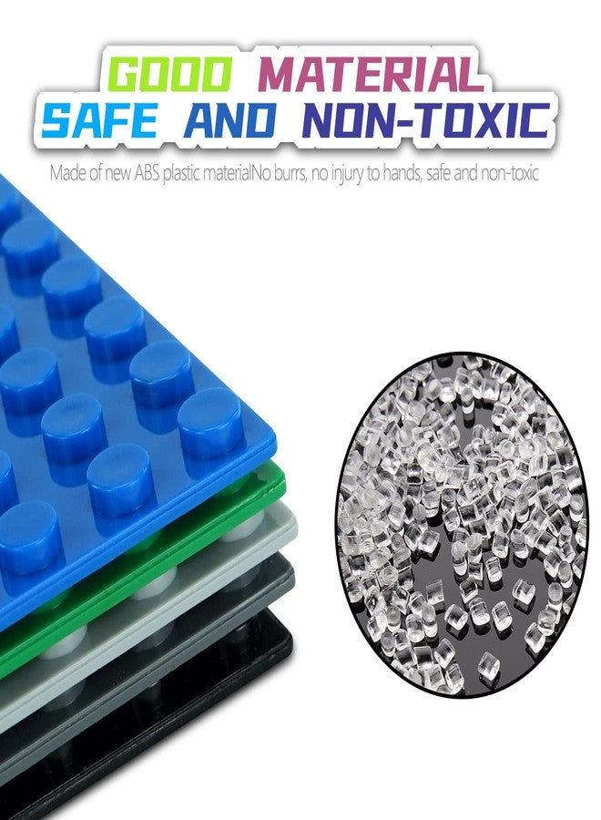 EKIND 4 PCS Classic 5" x 10" Building Baseplates, Compatible with Major Brands Toy Bricks, Encourage Logic & Creativity Through Play, Ideal STEM Activities for Children (4 Color) - Image 3