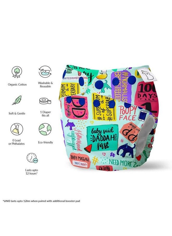 Superbottoms Uno Freesize Cloth Diaper ; Cloth Diaper For Babies 0 To 3 Years ; Washable & Reusable Cloth Diaper ; Comes With Cloth Diaper Inserts ; 1 Organic Cotton Soaker + 1 Booster (Mommy Talk <3)  - Image 4