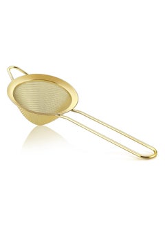 3.3'' Gold Stainless Steel Fine Mesh Strainer – Long Handle Tea and Coffee Filter, Easy to Clean