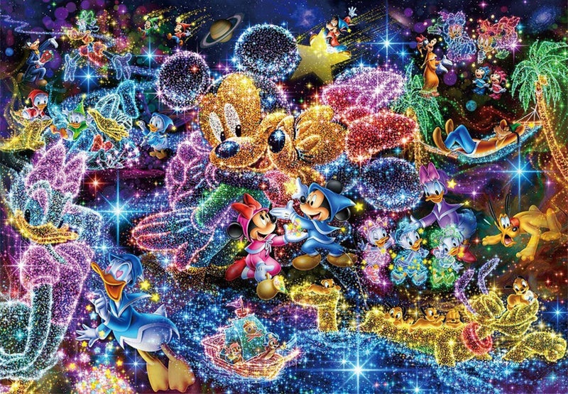 Tenyo (DS-771) Disney Stained Art Wishing to Starry Sky Jigsaw Puzzle (1000 Piece) - Image 2
