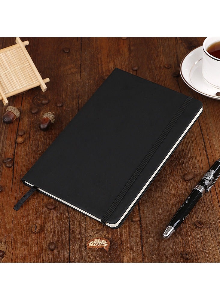 [2-pack]A5 Classic Hard Cover Ruled Notebook 160 Pages, Lined Pages, Black - Image 4