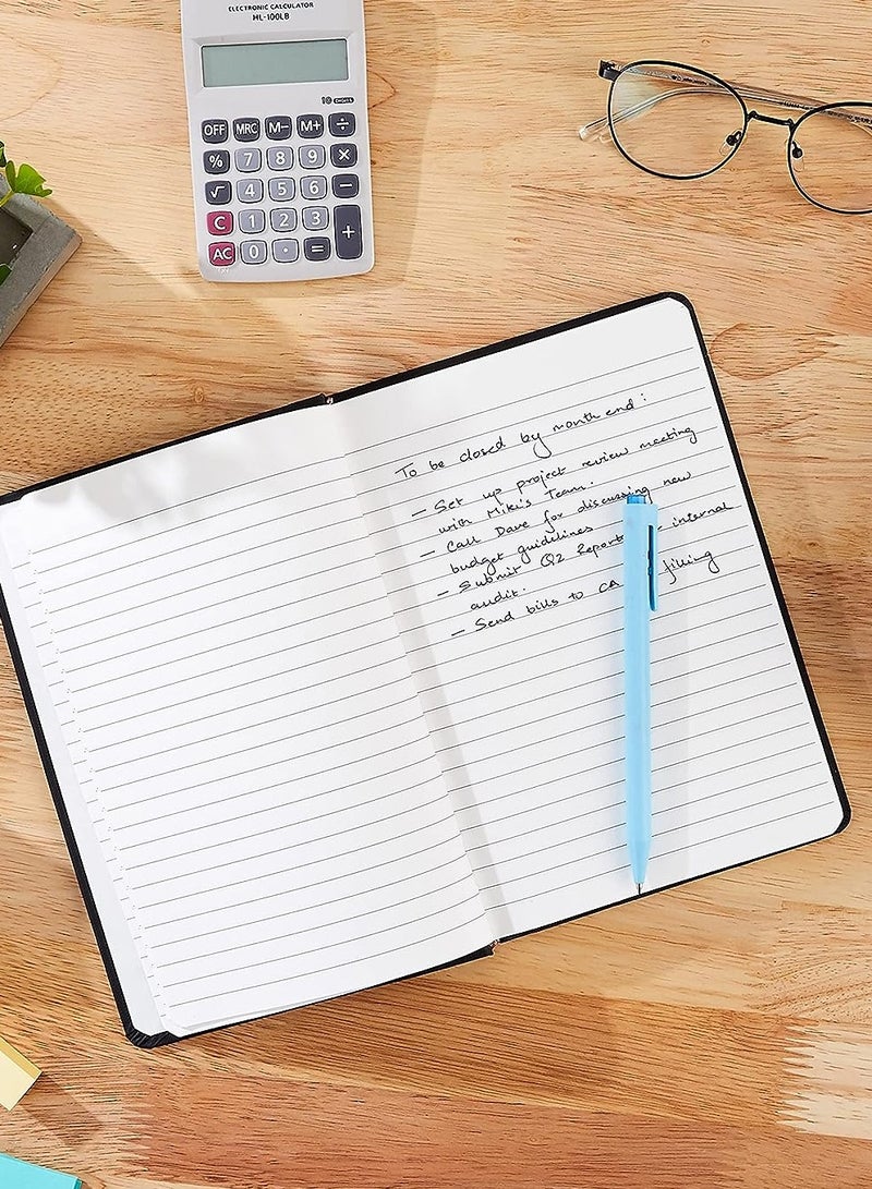 [2-pack]A5 Classic Hard Cover Ruled Notebook 160 Pages, Lined Pages, Black - Image 5