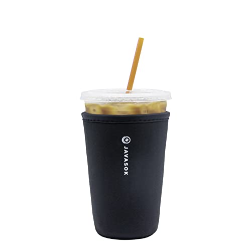 Sok It JavaSok Iced Coffee & Cold Soda Insulated Neoprene Cup Sleeve (Black, Medium: 22-28oz) - Image 1