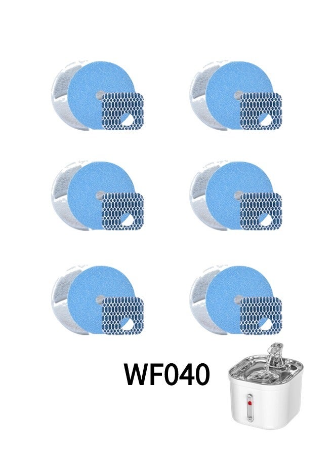 LAPET 6 Packs Cat Water Fountain Filters for WF040 Filter Element Replacement Activated Carbon Filter for Pet Automatic Drinking Feeder Accessories - Image 1