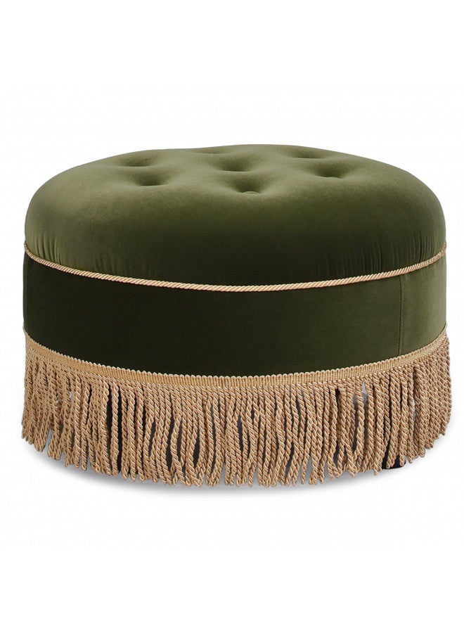Jennifer Taylor Home Yolanda 24" Round Upholstered Accent Ottoman, Medium - Image 1