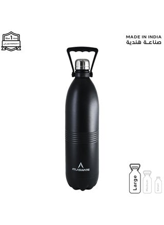Water bottle with a capacity of 1750ml, stainless steel water bottle that keeps cold for 100 hours and keeps heat for 45 hours, Black - pzsku/ZAD1F14453A2A2B3C6AFEZ/45/1746023118/e5bfb110-a7ae-4ba9-ba6e-0d9d84867371