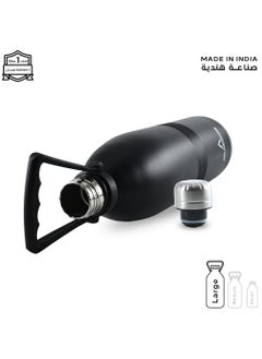 Atlasware Water bottle with a capacity of 1750ml, stainless steel water bottle that keeps cold for 100 hours and keeps heat for 45 hours, Black  - Image 5