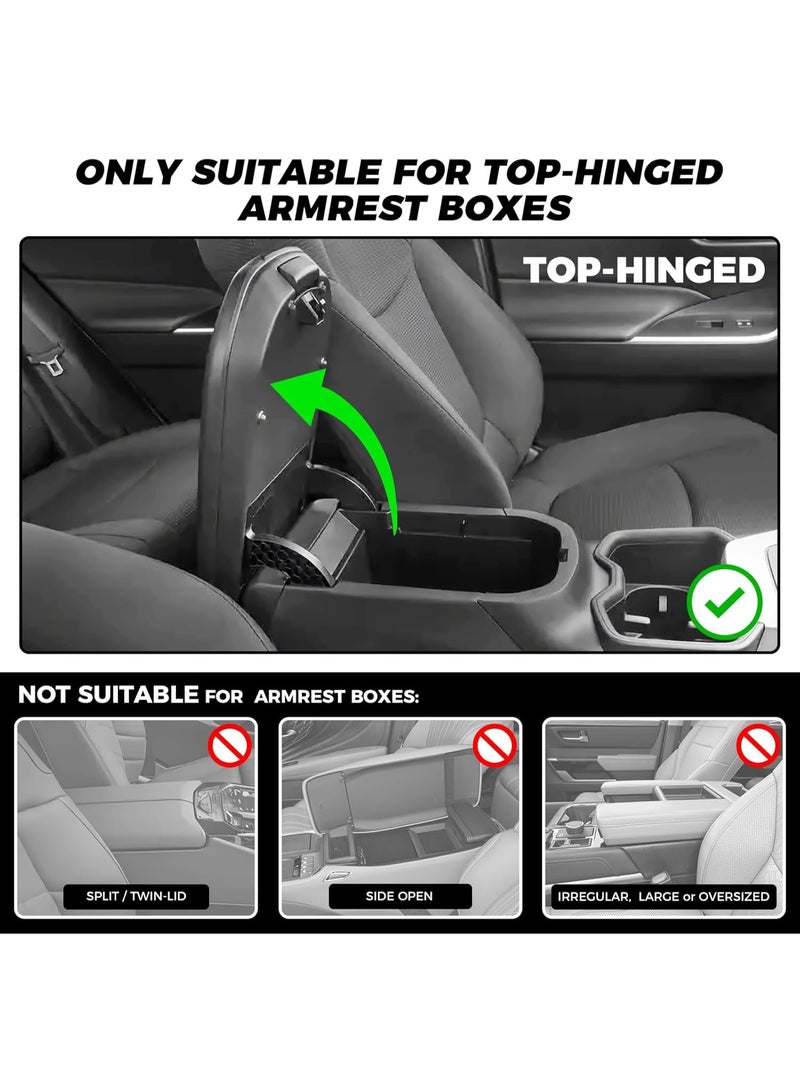 Arabest Car Center Console Cover, Leather Armrest Cover for Car, Universal Middle Console Cushion with Storage Box, Cup Holder, Tissue Box & Phone Slot, Luxury Waterproof Interior Accessories, Beige - Image 2