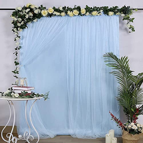 Boltove® Decoration Sky Blue Backdrop Curtain Tulle Net Transparent for Birthdays Anniversary Baby Shower Photo Shoot Wedding Party Stage Background Ceremony Photoshoot net parda - Set of 4 - Image 4