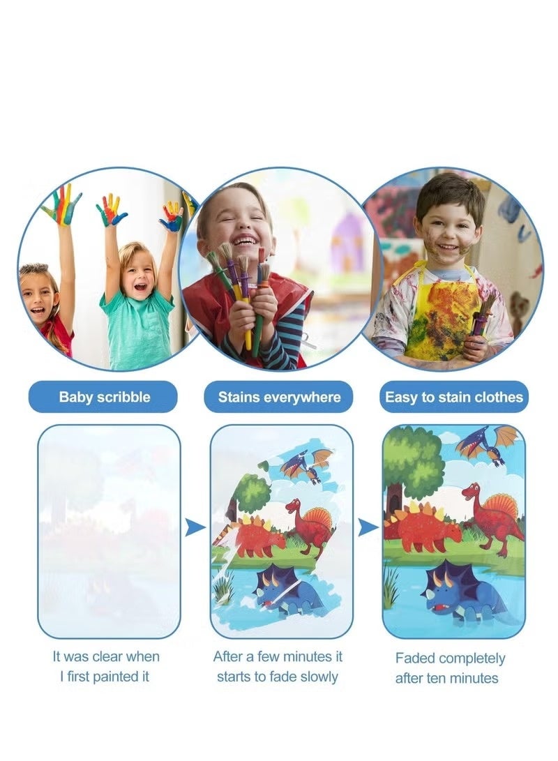 6 Pack Magic Water Coloring Book, Magic Painting Books with Water Pen Mess Free Coloring Books for Toddler 2-4Years Reusable Coloring Book-Children - Image 3