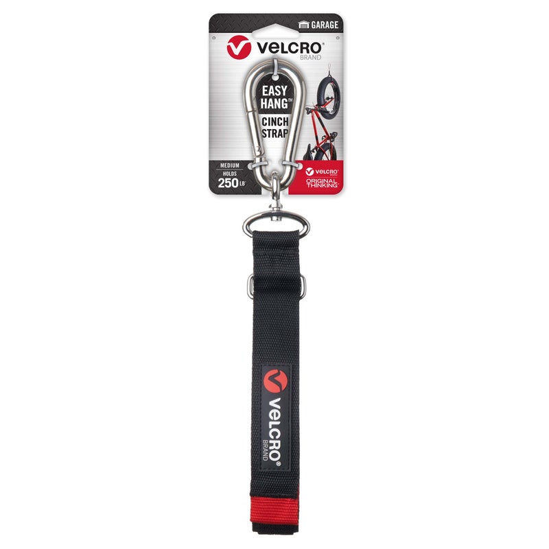 VELCRO Brand حزام تثبيت سهل التعليق من علامة فيلكرو لتنظيم المرآب، يتحمل 250 رطل، 24 بوصة × 11/4 بوصة، أسود، VEL-30802-USA - Image 1