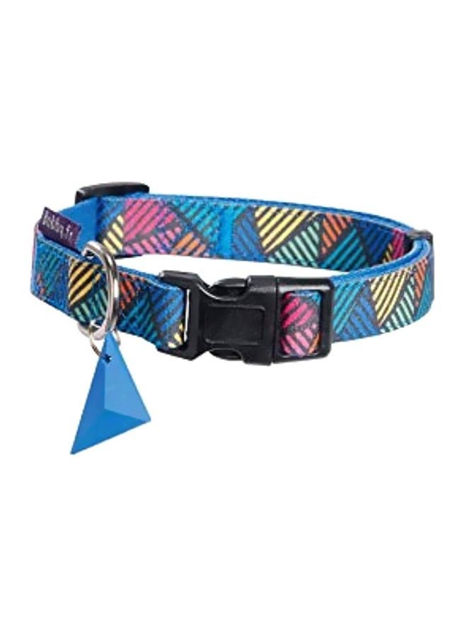 Loquat Nylon Dog Collar Blue/Pink/Yellow