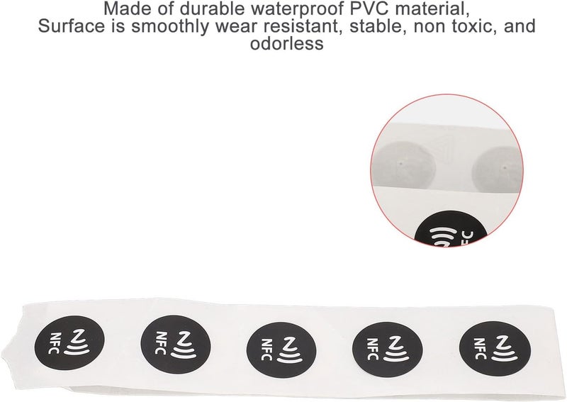 klarako 30Pcs NFC Tags PVC Waterproof 504 Bytes Programmable NFC Stickers TagMo Phone for Long Term Use (Black) - Image 4