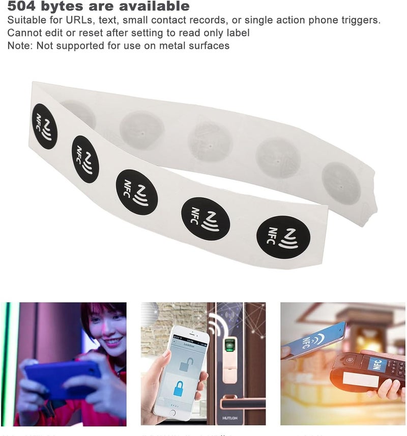klarako 30Pcs NFC Tags PVC Waterproof 504 Bytes Programmable NFC Stickers TagMo Phone for Long Term Use (Black) - Image 3