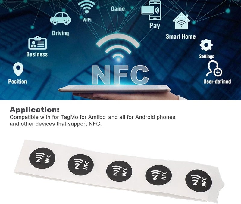 klarako 30Pcs NFC Tags PVC Waterproof 504 Bytes Programmable NFC Stickers TagMo Phone for Long Term Use (Black) - Image 2