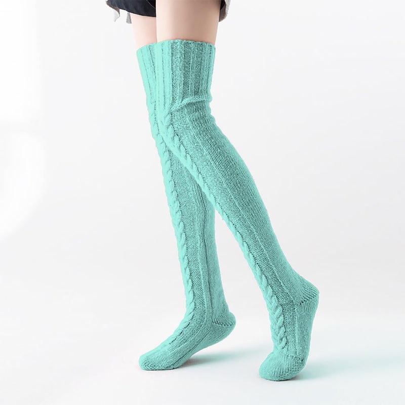 Pcavin Women's Thigh High Socks Over the Knee Cable Knit Boot Socks, Long Warm Fashion Leg Warmers Winter - Image 3