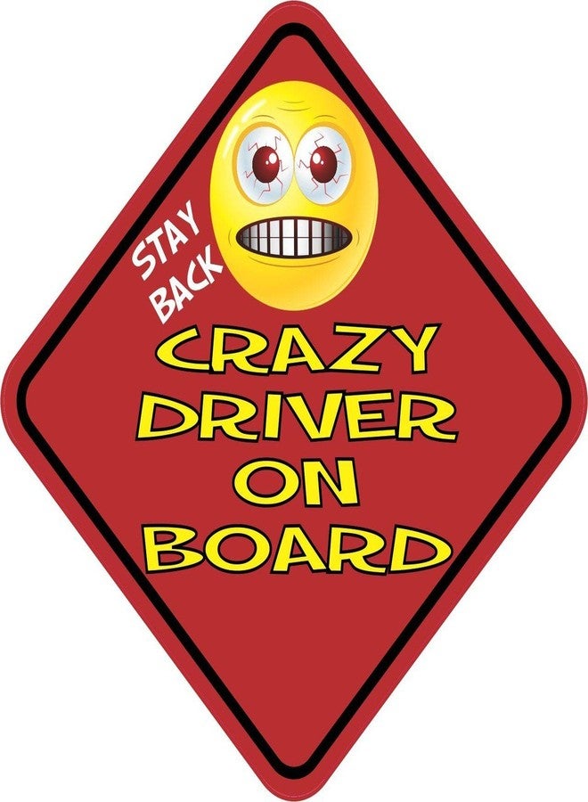 StickerTalk ملصق فينيل StickerTalk Stay Back Crazy Driver on Board، مقاس 5 بوصات × 5 بوصات - Image 1