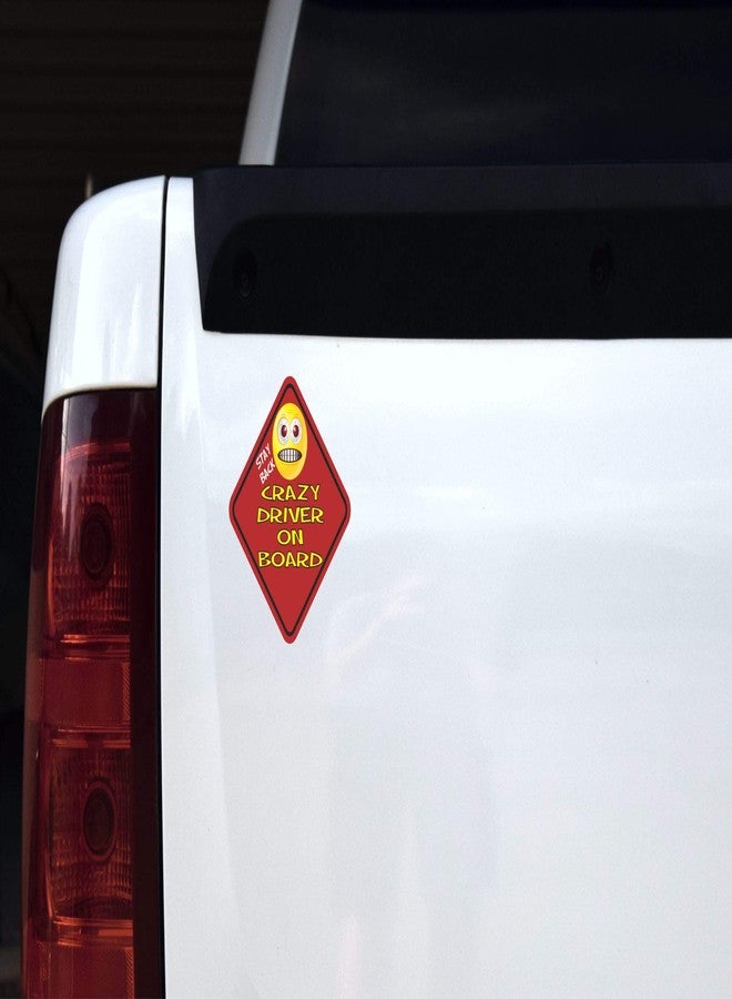 StickerTalk ملصق فينيل StickerTalk Stay Back Crazy Driver on Board، مقاس 5 بوصات × 5 بوصات - Image 2