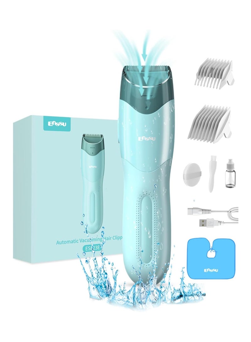 ENSSU Vacuum Hair Clippers for Kids, Rechargeable Vacuum Hair Cutter with 2 Modes for Children/Infant/Men, Waterproof Baby Hair Clippers Trimmers Cordless Haircut Kit in Large Hairs Storage Space - Image 1