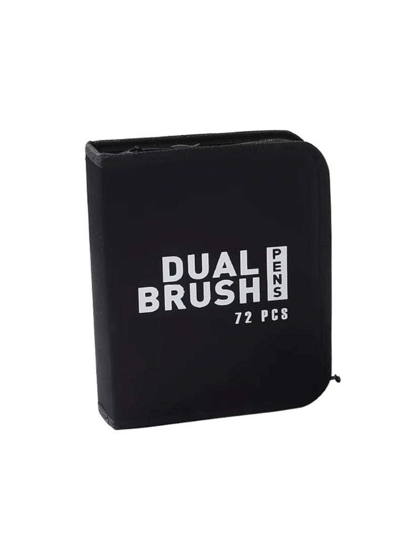 Huitich 72 Pcs Dual Brush Pens Set with Zipper Case for Drawing and Coloring - Image 3